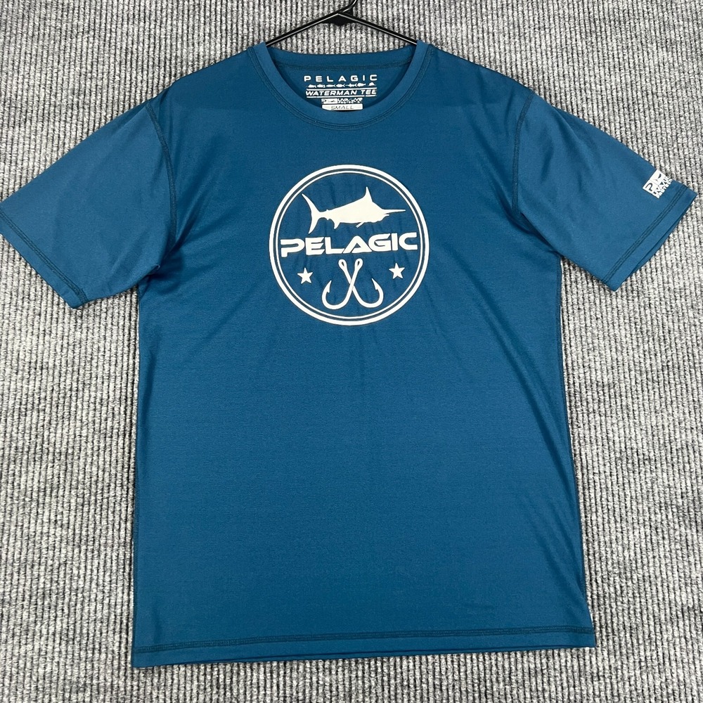Pelagic Shirt Waterman Tee Mens Size Small Blue Short Sleeve Outdoor Activewear